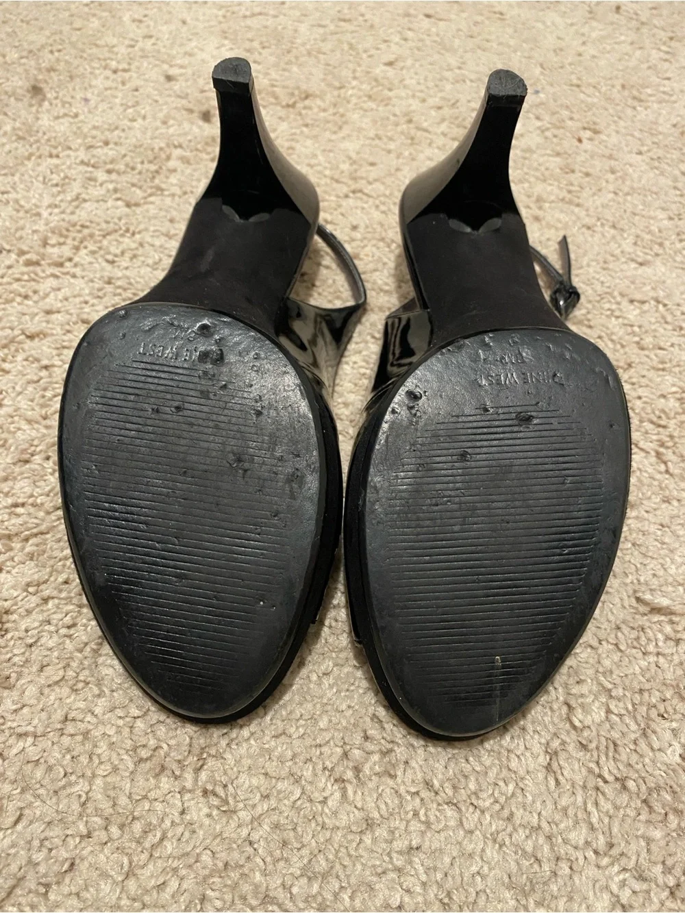 Nine West Black Peep-Toe Slingback Heels